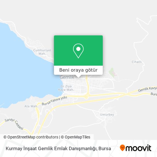 Kurmay İnşaat Gemlik Emlak Danışmanlığı harita