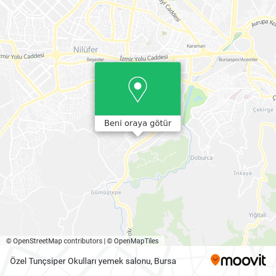 Özel Tunçsiper Okulları yemek salonu harita