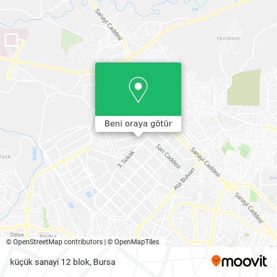 küçük sanayi 12 blok harita