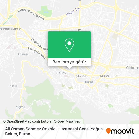 Ali Osman Sönmez Onkoloji Hastanesi Genel Yoğun Bakım harita