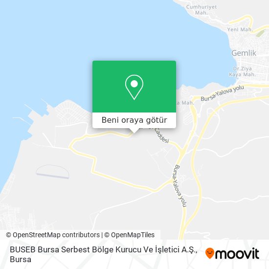 BUSEB Bursa Serbest Bölge Kurucu Ve İşletici A.Ş. harita