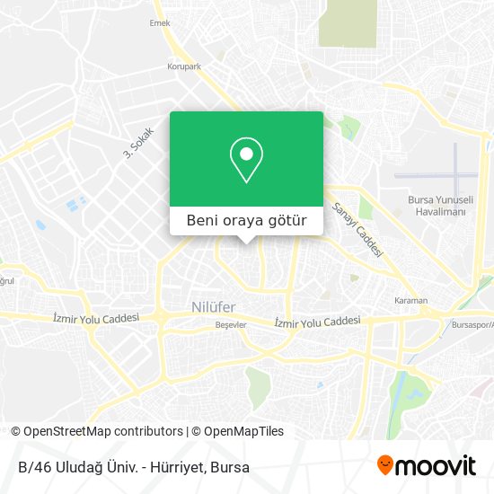 B/46 Uludağ Üniv. - Hürriyet harita