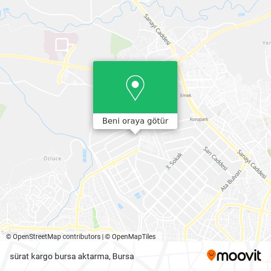 sürat kargo bursa aktarma harita