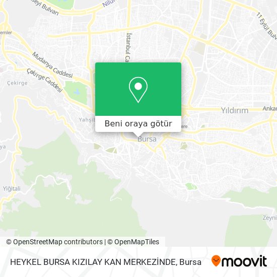 HEYKEL BURSA KIZILAY KAN MERKEZİNDE harita