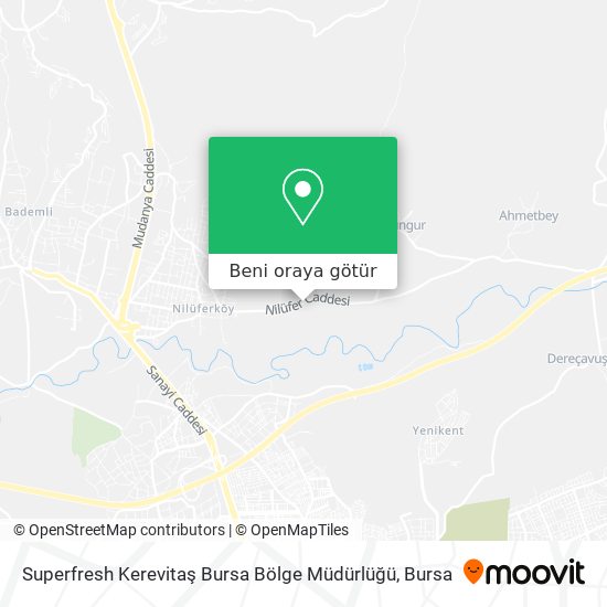 Superfresh Kerevitaş Bursa Bölge Müdürlüğü harita
