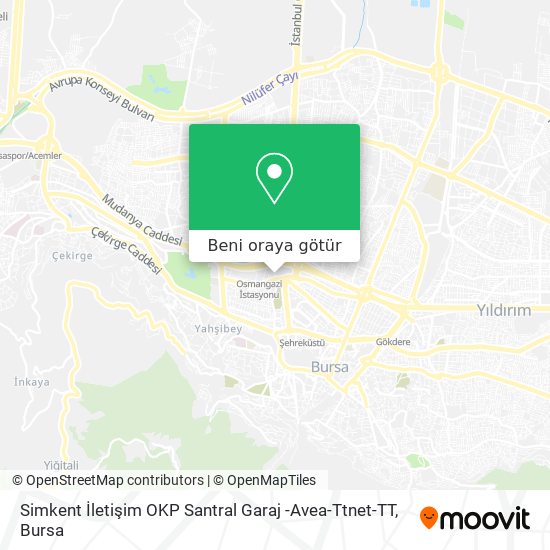 Simkent İletişim OKP Santral Garaj -Avea-Ttnet-TT harita