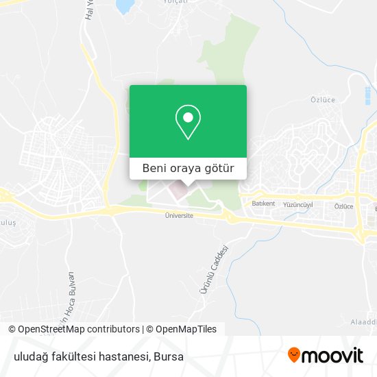 uludağ fakültesi hastanesi harita