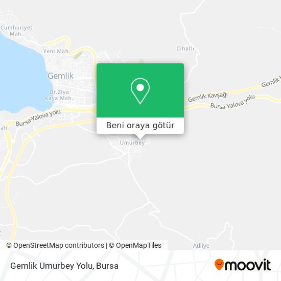 Gemlik Umurbey Yolu harita