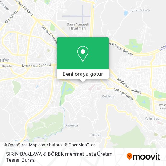 SIRIN BAKLAVA & BÖREK mehmet Usta Üretim Tesisi harita