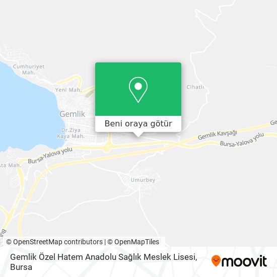 Gemlik Özel Hatem Anadolu Sağlık Meslek Lisesi harita