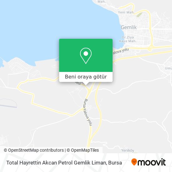 Total Hayrettin Akcan Petrol Gemlik Liman harita