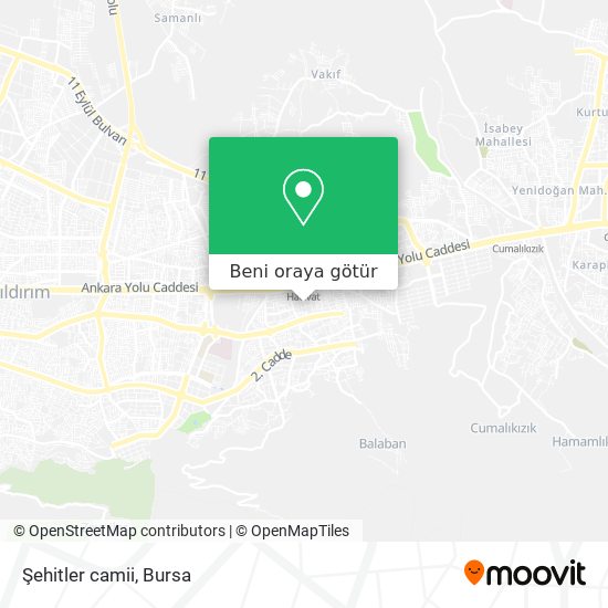Şehitler camii harita