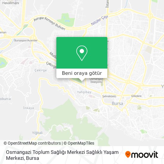 Osmangazi Toplum Sağlığı Merkezi Sağlıklı Yaşam Merkezi harita