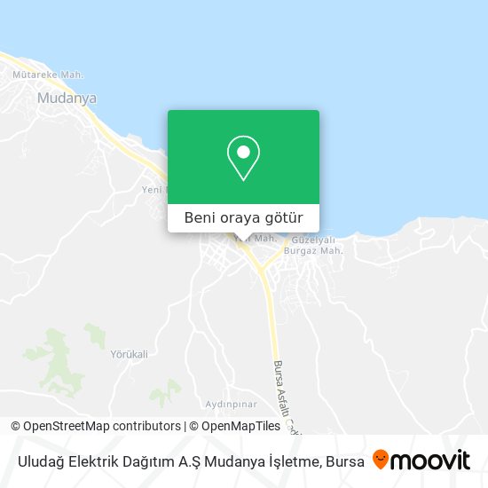 Uludağ Elektrik Dağıtım A.Ş Mudanya İşletme harita