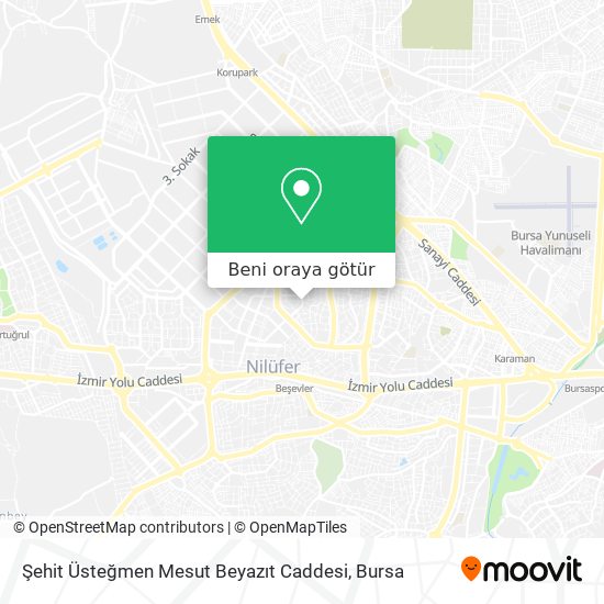 Şehit Üsteğmen Mesut Beyazıt Caddesi harita