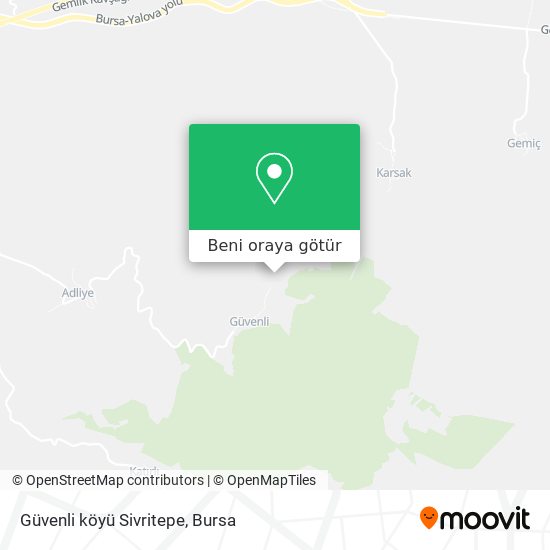 Güvenli köyü Sivritepe harita