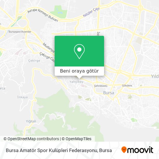 Bursa Amatör Spor Kulüpleri Federasyonu harita
