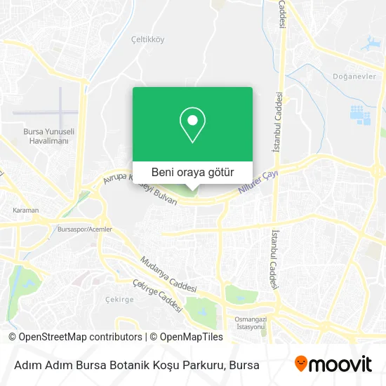 Adım Adım Bursa Botanik Koşu Parkuru harita
