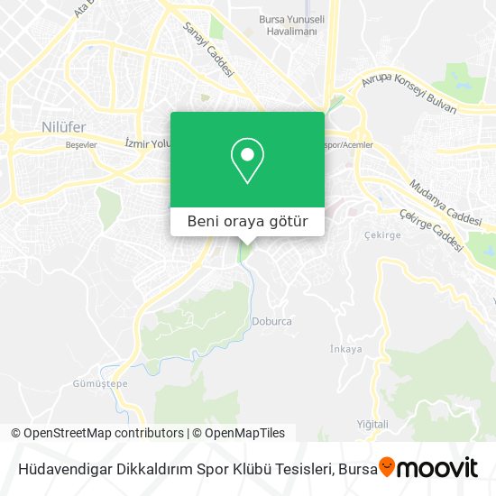 Hüdavendigar Dikkaldırım Spor Klübü Tesisleri harita