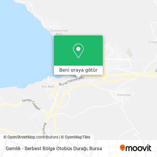 Gemlik - Serbest Bölge Otobüs Durağı harita