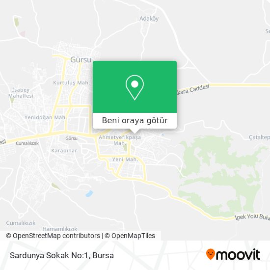 Sardunya Sokak No:1 harita