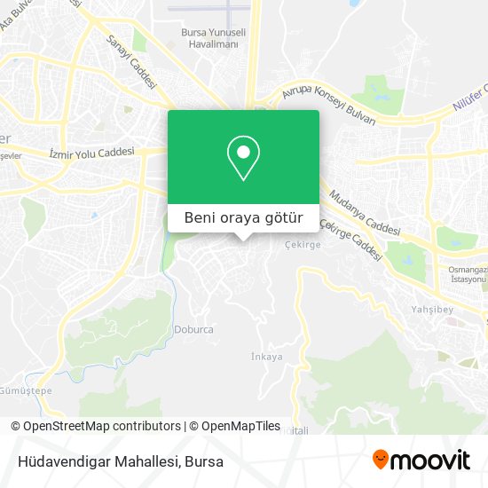 Hüdavendigar Mahallesi harita