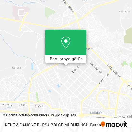 KENT & DANONE BURSA  BÖLGE MÜDÜRLÜĞÜ harita