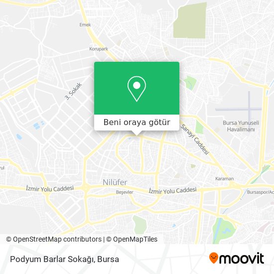 Podyum Barlar Sokağı harita