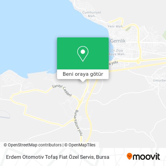 Erdem Otomotiv Tofaş Fiat Özel Servis harita