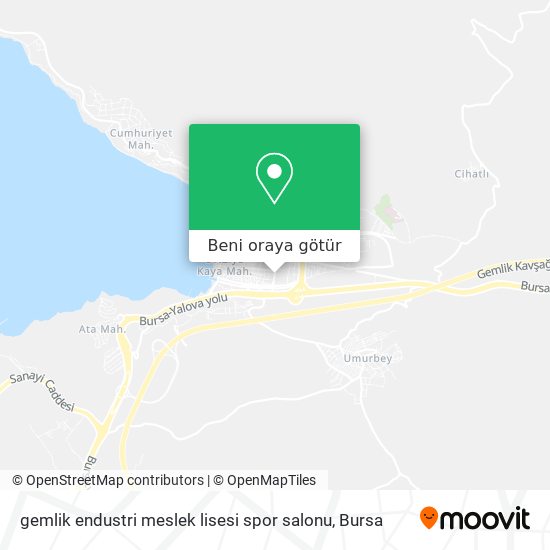 gemlik endustri meslek lisesi spor salonu harita