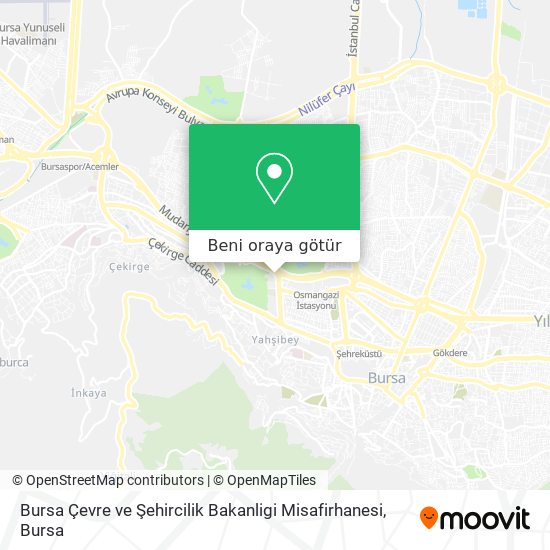Bursa Çevre ve Şehircilik Bakanligi Misafirhanesi harita