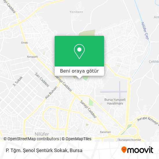 P. Tğm. Şenol Şentürk Sokak harita