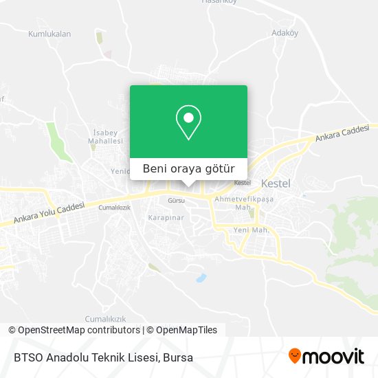 BTSO Anadolu Teknik Lisesi harita