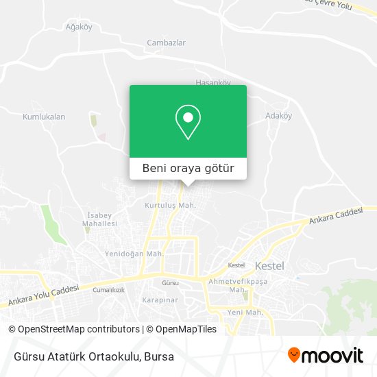 Gürsu Atatürk Ortaokulu harita