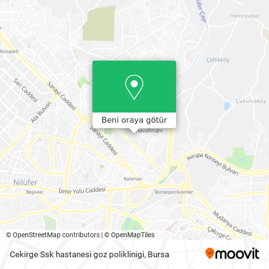 Cekirge Ssk hastanesi goz poliklinigi harita