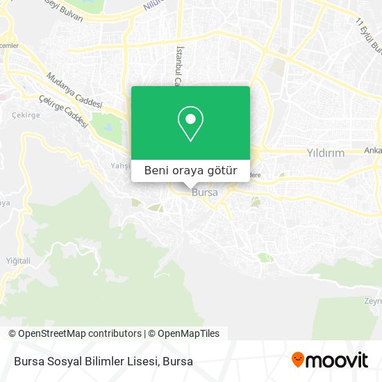 Bursa Sosyal Bilimler Lisesi harita