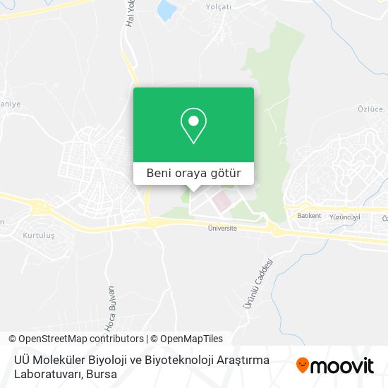 UÜ Moleküler Biyoloji ve Biyoteknoloji Araştırma Laboratuvarı harita