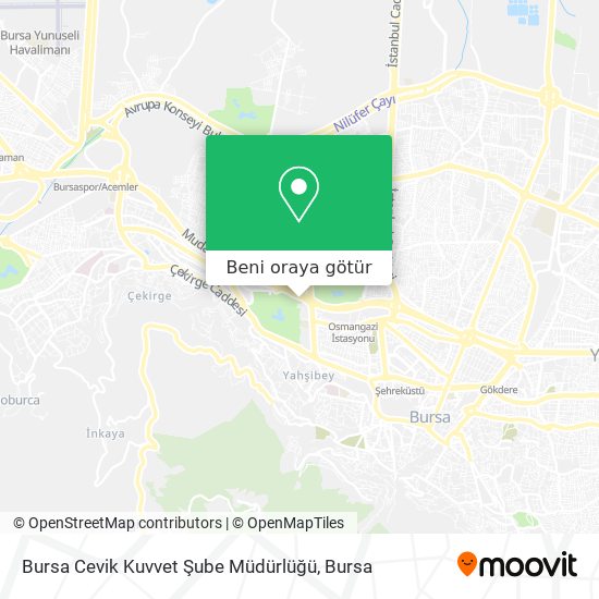 Bursa Cevik Kuvvet Şube Müdürlüğü harita