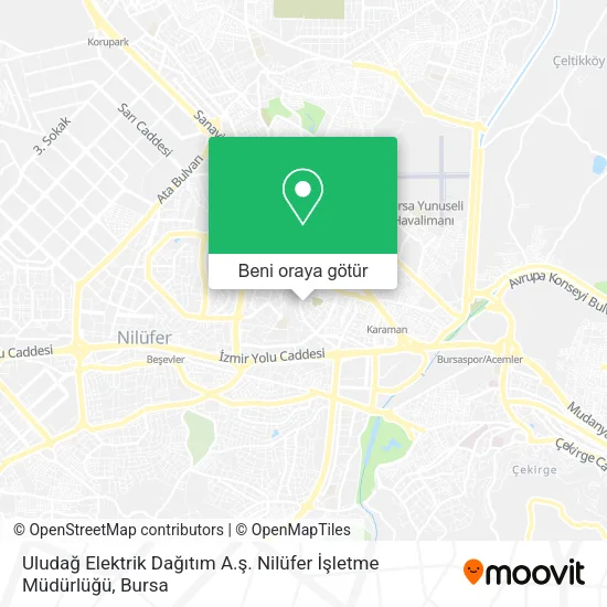 Uludağ Elektrik Dağıtım A.ş. Nilüfer İşletme Müdürlüğü harita