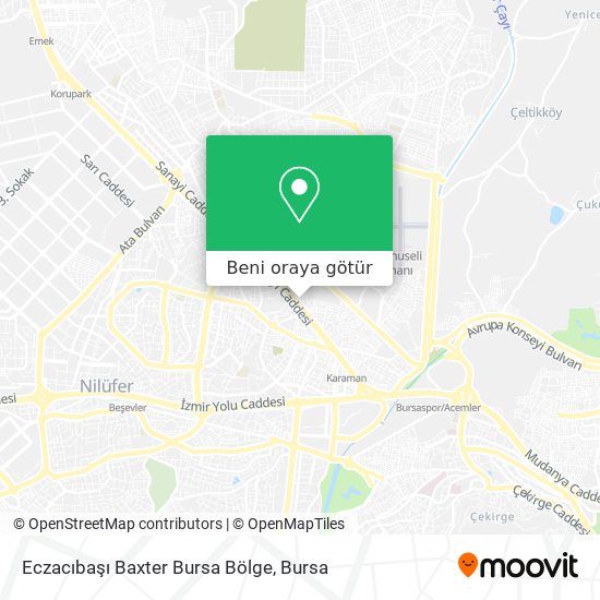 Eczacıbaşı Baxter Bursa Bölge harita