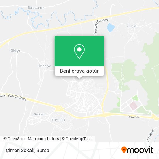Çimen Sokak harita