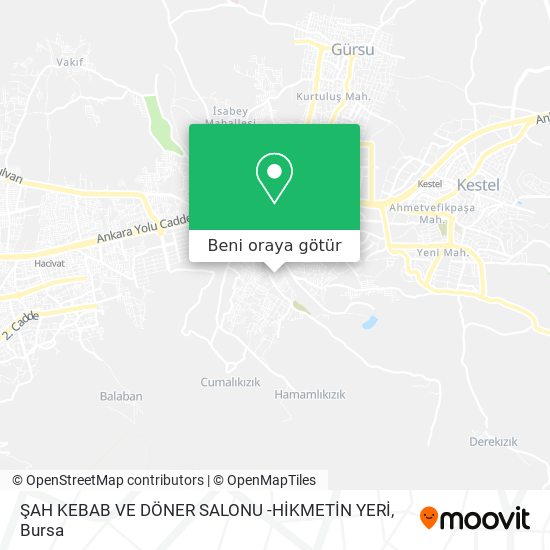 ŞAH KEBAB VE DÖNER SALONU -HİKMETİN YERİ harita