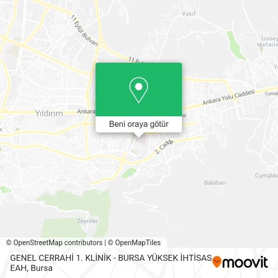 GENEL CERRAHİ 1. KLİNİK - BURSA YÜKSEK İHTİSAS EAH harita
