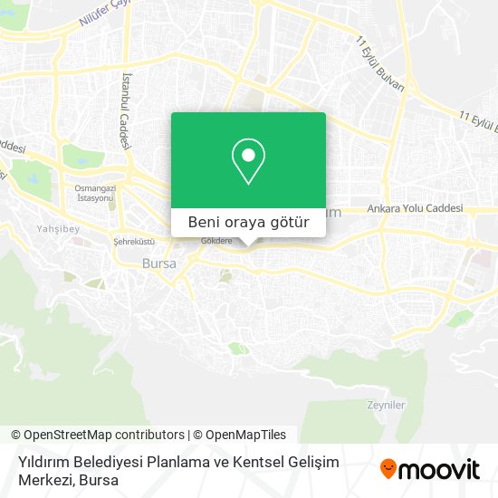 Yıldırım Belediyesi Planlama ve Kentsel Gelişim Merkezi harita