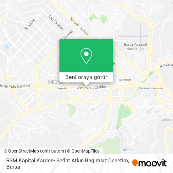 RSM Kapital Karden- Sedat Atkın Bağımsız Denetim harita