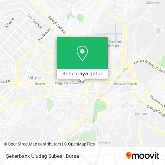Şekerbank Uludağ Şubesi harita