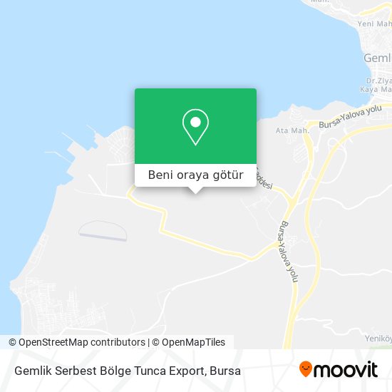 Gemlik Serbest Bölge Tunca Export harita