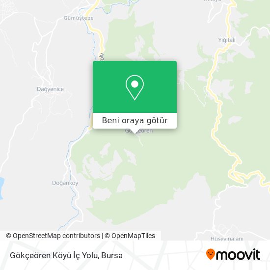 Gökçeören Köyü İç Yolu harita