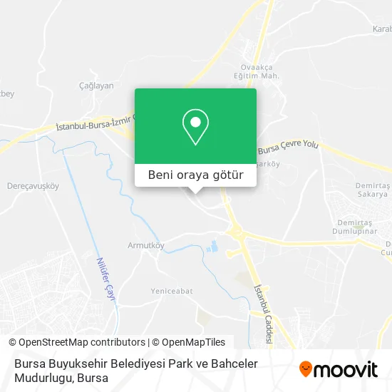 Bursa Buyuksehir Belediyesi Park ve Bahceler Mudurlugu harita