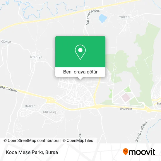 Koca Meşe Parkı harita